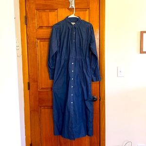 Laura Ashley Button Front Jean Dress with Pockets, Size 8, LIKE NEW